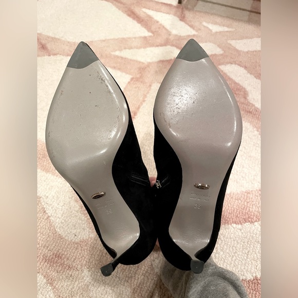 Sergio Rossi Black Pointed Toe Heeled Boots US 6 - Picture 3 of 4